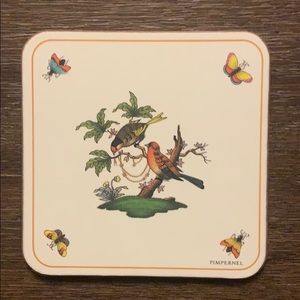 Two Pimpernel coasters - HEREND cork back MINT